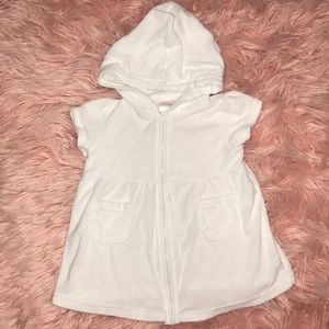 White Zip-up Swimsuit Coverup